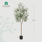 Artificial Olive Tree 6FT – Tall Faux Tree with Realistic Silk Leaves, Handmade Seagrass Basket, Low-Maintenance Large Fake Plants for Modern Office, Floor & Home Decor, Living Room, Indoor Plants
