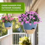 Set of 2 Hanging Planters for Indoor Plants with Self Watering Includes Hanging Pots and 2 Types Plant Hangers, Outdoor Hanging Baskets Holder for Home Garden, 10 Inch Aegean Blue
