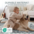4x6 Vintage Washable Area Rug for Living Room,Low Pile Non Slip Carpet Non-Shedding Small Area Rug Soft Indoor Stain Resistant Rug Boho Print Mat for Bedroom Dining Room Blue Beige Multi