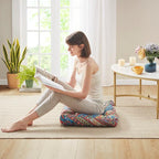 Codi Floor Pillow for Kids, Square Large Pillows Seating for Adults, Bohemian Big Cushions for Yoga Room Tatami Sitting, Memory Foam Added, 22x22 Inch, Multi Blaidiere, Set of 2