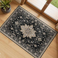 Area Rugs 2'x3' Kitchen Rugs Entry Rug Small Rugs for Entryway Kitchen Bathroom Door Mat Indoor Entrance,Washable Non Slip, Black Brown Neutral Dark Tan
