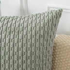 Kevin Textile 12x24 Inch Pillow Cover 1 Pack Boho Decorative Soft Striped Corduroy Lumbar Farmhouse Color Accent Rectangle Cushion Case for Living Room Couch Sofa Bed, Greyish Green