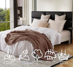 KyraHome 100% Organic Cotton Throw Blankets for Couch, 50" x60“, Pre-Washed Breathable Lightweight Gauze Muslin Blankets for Adults, Kid, All-Season, Brown