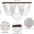 HVEST Large Macrame Wall Hanging Boho Decor- White Bohemian Macrame Wall Art- Geometric Modern Craftsmanship Handmade Woven Tapestry for Bedroom Living Room Backdrop- 47W X 30L inches