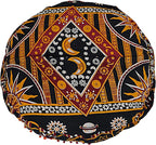 35 X 35 Inch Large Mandala Floor Pillow Cushion Seating Throw Cover Hippie Decorative Bohemian Ottoman Poufs, Multi Pom Pom Pillow Cases,Boho (Yellow Burning Sun, 35X35X6 Round)