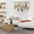 LOMOHOO Large Macrame Wall Hanging, Boho Home Decor, Bohemian Woven Tapestry Leaf Feather Wall Art Decoration for Living Room Bedroom Apartment Gallery Dorm Perfect Handmade Gift Ideas 39" W x 30.7" L