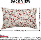 4th of July Floral Pillow Covers 12x20 Set of 2 Rustic Old Style Navy Blue Red White Flower Print Rectangle Decorative Outdoor Pillowcases Patriotic Throw Cushion Case Decor for Couch Sofa Bed