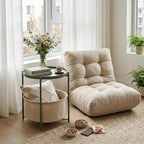 danpinera Round Side Table with Fabric Storage Basket, Metal Side Table Small Bedside Nightstand with Removable Tray for Living Room, Bedroom, Nursery, Dark Green