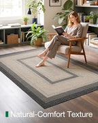 LUMI 4x6 Area Rug for Living Room, Natural Handwoven Rugs Non Slip, Farmhouse Braided Carpets No Shedding for High Traffic, Dining Room, Indoor, Outdoor, Patio