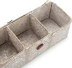 Seagrass Storage Basket for Bathroom - Wicker Toilet Tank Basket with Lid - Woven Storage Box for Organizing (Whitewash, 13" x 5" x 4.3")