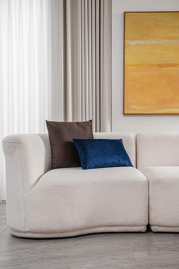 Lumbar Pillow Covers 12x20 Navy Blue: Pack of 2 Cozy Soft Velvet Rectangular Modern Luxury Decorative Throw Pillow Cases for Sofa Couch Living Room Bed Home Decor