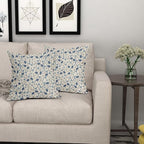 Blue Grey Gray Floral Pillow Covers 20x20 Set of 2 Vintage Rustic Old Style Cute Small Flower Print Decorative Outdoor Pillowcases Farmhouse Throw Cushion Case Decor for Couch Sofa Bed