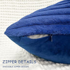 2 Pack 16x16 Pillow Cover Velvet Pillow Covers, Faux Fur Square Throw Pillow Covers for Living Room Decorations Throw Pillow Case, Throw Pillow Cover Cushion Cover for Home Sofa Bedroom Car, Navy Blue