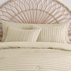 JELLYMONI Pillowcases Body Size Light Sand 1 Pack Boho Striped Bed Pillow Covers 20x54in Polyester Envelope Pillow Shams Tufted Bohemian Textured (Pillows are not Included)