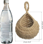 PATIKIL Hanging Fruit Baskets for Kitchen, Large Size Teardrop Home Decor Storage Hand-Woven Wall Hanging Basket for Garlic Potato Vegetable, Brown
