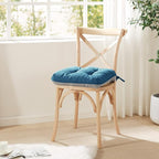 Love's cabin Memory Foam Chair Cushions Set of 4, 15.5"x15.5"x3.5" Indoor & Outdoor Seat Pads for Dining, Kitchen, Office, Patio Chairs - Blue