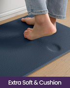 DEXI Kitchen Floor Mats Cushioned Anti Fatigue, 17x95, Long Standing Runner Rug Waterproof, Comfort Memory Foam Padded for Front Sink Laundry, Navy