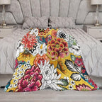 Boho Floral Throw Blanket Bohemian Colorful Flowers Print Mandala Blanket for Sofa Bed Couch Chair Or Dorm 60"x80"