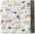 Little Jump Muslin Quilt Toddler Blanket - Silky Soft and Breathable Baby Quilt - Oversized 47" x 47" - 2 Layers Muslin Baby Blanket for Boy and Girls (Jungle-2)