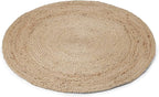 · REDEARTH · Round Area Rug - 3 Feet Braided Natural Jute with Non-Skid Backing - Handwoven Boho Rug for Bedroom, Kitchen, Living Room - Farmhouse Aesthetic Home Decor - Durable Handmade Rug, Set of 2