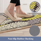 HEBE Anti Fatigue Kitchen Rug Sets 2 Piece Non Slip Kitchen Mats for Floor Cushioned Kitchen Rugs and Mats Waterproof Comfort Standing Mat Runner for Kitchen,Home Office,Sink,Laundry