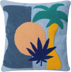 JASEN Abstract Boho Pillow Covers 18x18,Soft Mid Century Geometric Floral Decorative Throw Pillows for Couch Bed Sofa Bedroom（Only 1 Pillow Cover）,Cocount Tree