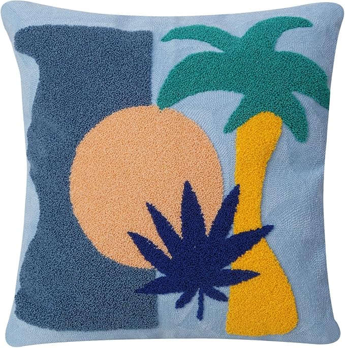 JASEN Abstract Boho Pillow Covers 18x18,Soft Mid Century Geometric Floral Decorative Throw Pillows for Couch Bed Sofa Bedroom（Only 1 Pillow Cover）,Cocount Tree