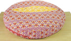 Large Hippie Mandala Round Floor Pillow Cover Ottoman Pouf Cover Daybed Cotton Cushion Cover with Heavy Duty Zipper Seating Ottoman Poufs Dog-Pets Bed 35" (Yellow/ Orange Ombre, 35" Round)