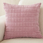 4 Pack Corduroy Decorative Boho Couch Throw Pillow Covers 18x18 Inch for Sofa Living Room Bedroom Home Decor (4_Pink_Corduroy)