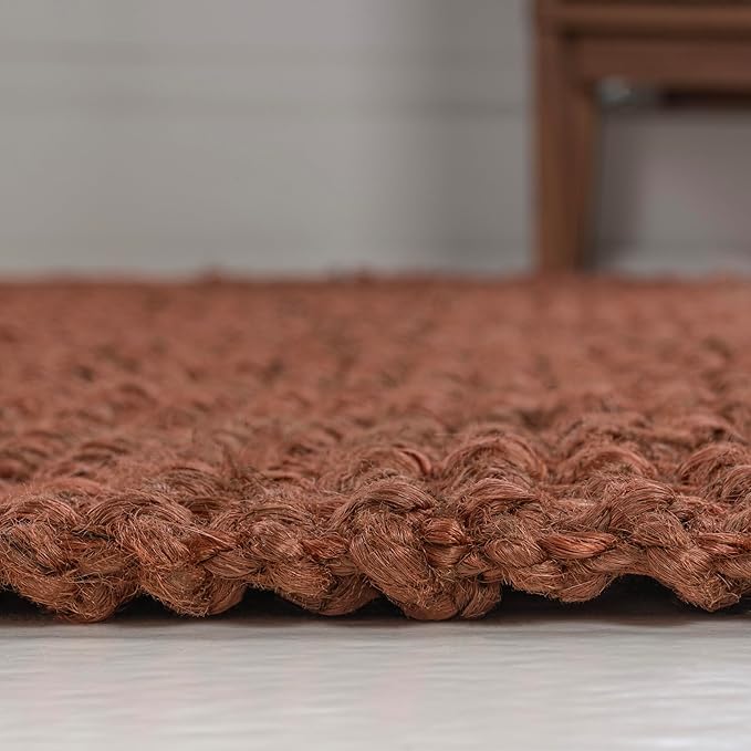 JONATHAN Y Pata Hand Woven Chunky Jute Terracotta Indoor Area Rug, 8x10, Bohemian, Rustic, Cottage, Easy-Cleaning for Living Room, Bedroom, Kitchen, Non-Shedding (NRF102F-8)