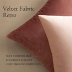 MIULEE Velvet Throw Pillow Covers 18x18 Inch, Pack of 2 - Pink, Super Soft Decorative Square Cushion Cases Modern Luxury Valentines Spring Home Decor for Sofa,Couch,Bed,Chair