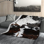 aportt Cow Print Blanket Soft Flannel Lightweight Cowhide Western Throw Blanket Cozy Warm White Brown Cow Blankets All Seasons Living Room Decor for Couch Chair Bed Sofa Office 60x80 inch