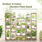 22 Tiers Plant Shelf for Plants Large Indoor Plant Stand Plant Rack Extra Large Wood Plant Stands for Hanging Plant Holder for Patio Balcony Garden