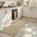 RESARE Jute Kitchen Mats for Floor, 2PCS Kitchen Rugs Set Non Slip, Runner Rugs for Kitchen, Stain Resistant Floor Mat Carpet for Hallways Entryway Laundry,17"x32"+17"x48"