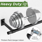 Hanging Planters for Indoor Plants, 64 Inch Heavy Duty Plant Hanger Indoor, 1 Inch Diameter Metal Rod, Hanging Plant Holder for Window Wall, Matte Black, Square Flange Base, Pot Not Included