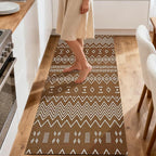 Kitchen Runner Rug,Kitchen Mats for Floor,Braided Rugs Non Slip Washable,20"x48" Boho Style,Brown and White Faux Jute Rug with Anti-Skid TPR Backing for Entryway,Bathroom,Kitchen,Bedroom