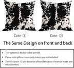 Cowhide Print Pillow Covers 22X22 Inch Black White Cow Spots Decorative Square Pillow Cases Set of 2 Farmhouse Western Home Decor Cotton Linen Throw Pillows For Bedroom Sofa Couch Porch Outdoor
