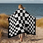 Joiedomi Throw Blanket for Couch, Black White Checkered Knitted Blankets Gifts for Women Mom Girls, Cozy Cute Soft Throw Home Room Decor Aesthetic Women Mothers Birthday Gifts 50x60 Inches