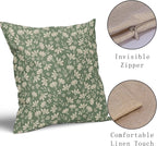 Spring Sage Green Pillow Covers 22x22 Set of 2 Vintage Floral Rustic Old Style Cute Flower Print Decorative Outdoor Pillowcases Seasonal Farmhouse Throw Cushion Case Decor for Couch Sofa Bed
