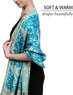 Achillea Reversible Paisley Pashmina Rave Scarf – Exotic Indian Shawls and Wraps for Evening Dresses, Festivals, All Seasons