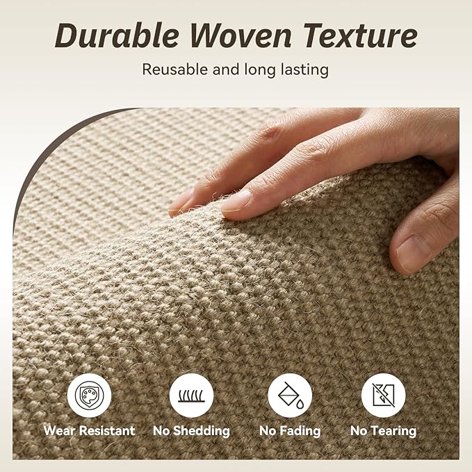 RESARE 100% Jute Runner Rugs for Kitchen, 17"x60" Kitchen Mats for Floor, Woven Kitchen Rugs Non Slip, Farmhouse Kitchen Sink Floor Mats, Pet Mat for Hallways, Entryway, Laundry, Office