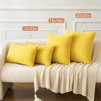 MIULEE Pack of 2 Couch Throw Pillow Covers 12x20 Inch Soft Yellow Chenille Lumbar Pillow Covers for Sofa Living Room Spring Home Decor Couch Solid Dyed Cases