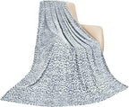 MACEVIA Flannel Fleece Cheetah Print Blanket, Leopard Throw Blanket for Women, Soft Animal Print Blankets Cozy Comfy for Bed Sofa Couch 260GSM, Suitable for All Seasons (Navy Leopard,50x60inches)