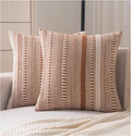 Boho Throw Pillow Covers 18x18 Inch Set of 2, Farmhouse Decorative Couch Pillow Cases, Brown Accent Pillows of Bed, Sofa Bedroom Living Room Home Decor Cushion Cover