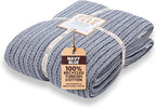 Gold Case Throw Blanket for Bed - 100% Recycled Turkish Cotton Blanket - Vintage Lightweight Soft Throw Blankets for Bed & Living Room - Queen Size Cozy Blankets - 90x90 - Navy Blue