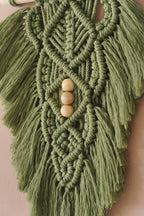 Jditngp 2PCS Hand Woven Leaf Wall Hanging,Leaf Tapestry Wall Hanging,Nordic Room Wall Feather Ornament,Boho Woven Tapestry Bohemian Home Decor for Living Room Bedroom or Entryway Wall Art Green White