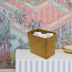 Luxshiny Sea Grass Baskets for Storage Seagrass Waste Basket, Woven Trash Can Wastebasket Garbage Bin Wicker Rattan Laundry Hamper Plant Pot Storage for Kitchen Home Office