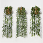 3 Pack Artificial Hanging Plants in Boho Handwoven Baskets for Living Room, Bedroom, Bathroom Wall Shelf Decor