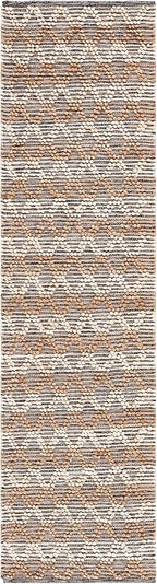 SAFAVIEH Natural Fiber Collection Runner Rug - 2'3" x 8', Natural & Black, Flat Weave Farmhouse Geometric Jute Design, Ideal for High Traffic Areas in Living Room, Bedroom (NF382A)