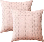 MIULEE Pack of 2 Cute Decorative Burlap Linen Valentine Throw Pillow Covers Farmhouse Pillowcases Modern Rustic Woven Textured Cushion Cover for Sofa Couch Bed 24x24 Inch Pink